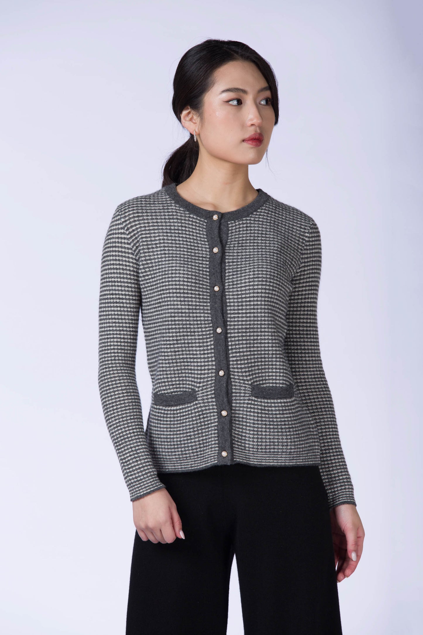 Two-Tone Pocket Cardigan