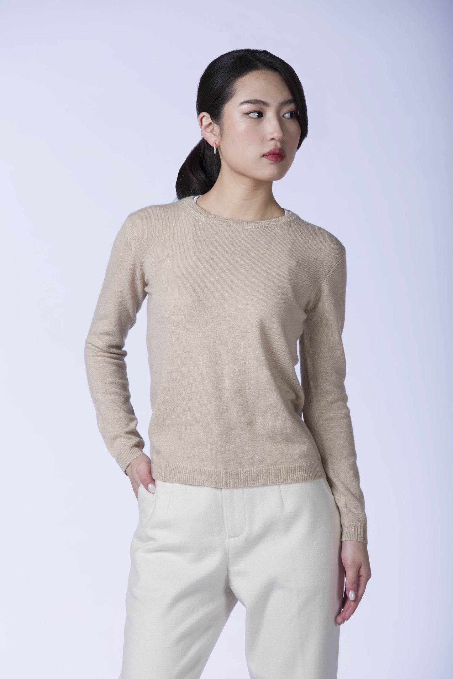 Mock Neck Cable Sweater