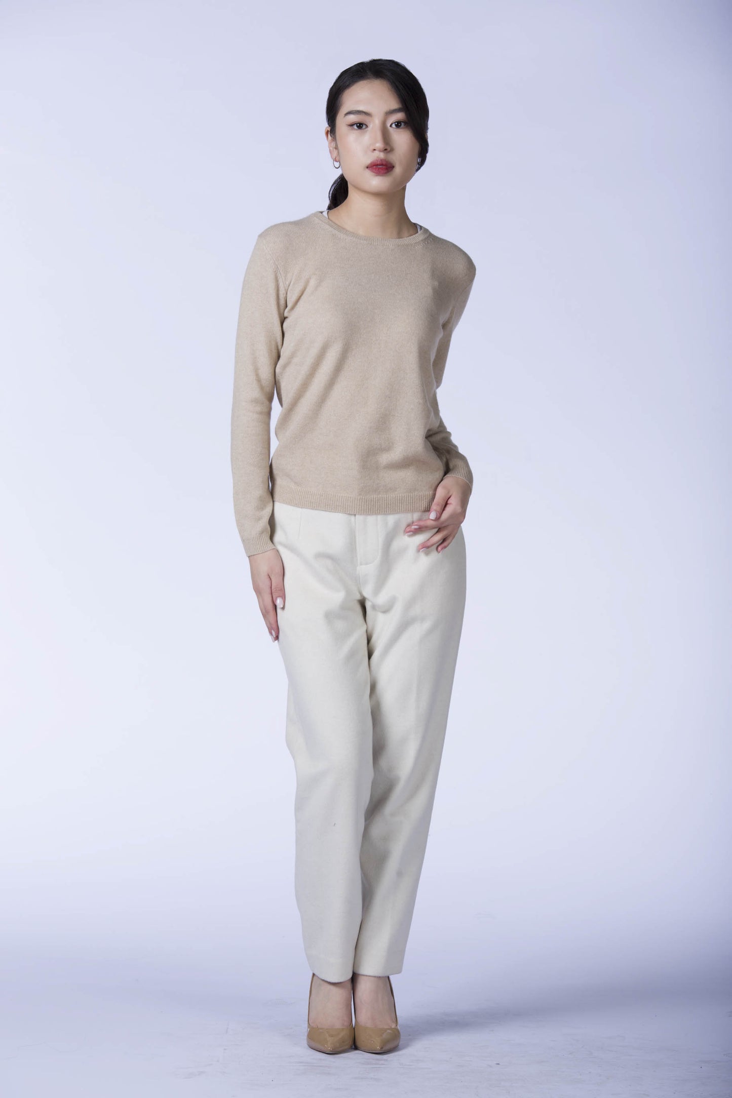 Mock Neck Cable Sweater