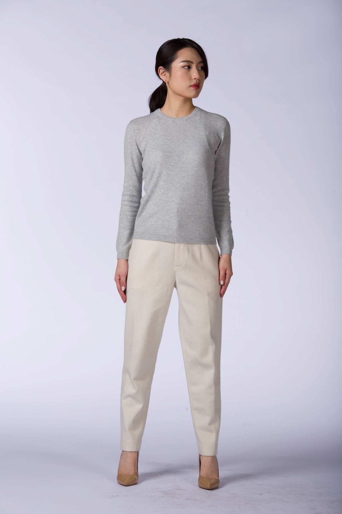 Mock Neck Cable Sweater